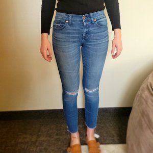 Madewell Medium Wash Distressed/ Ripped Skinny Jeans